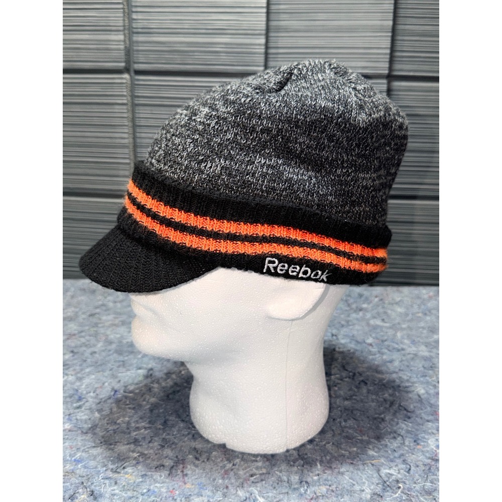 Reebok NFL Onfield Cincinnati Bengals Grey Black Orange Visor Knit Beanie Hat - Picture 2 of 5